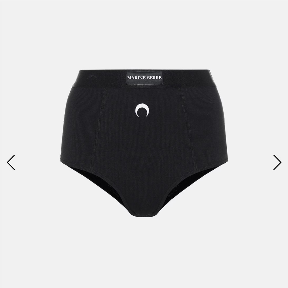 MARINE SERRE
Ribbed-knit stretch-cotton briefs